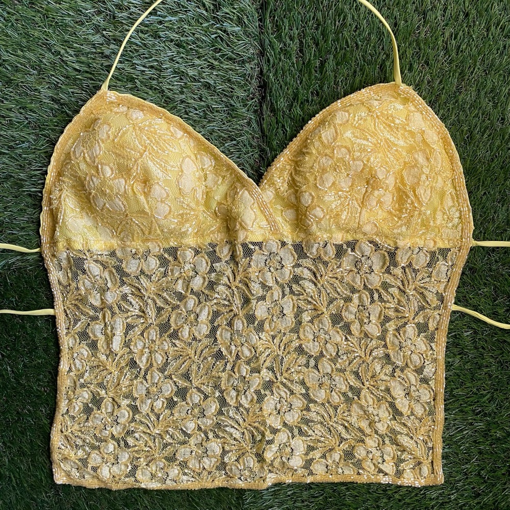 Yellow Y2K Halter Top